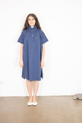 Gallego Desportes Shirt Dress in Solid Blue