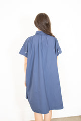 Gallego Desportes Shirt Dress in Solid Blue