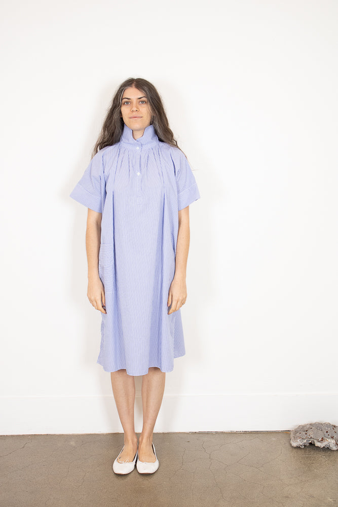 Gallego Desportes Shirt Dress in Blue Stripes