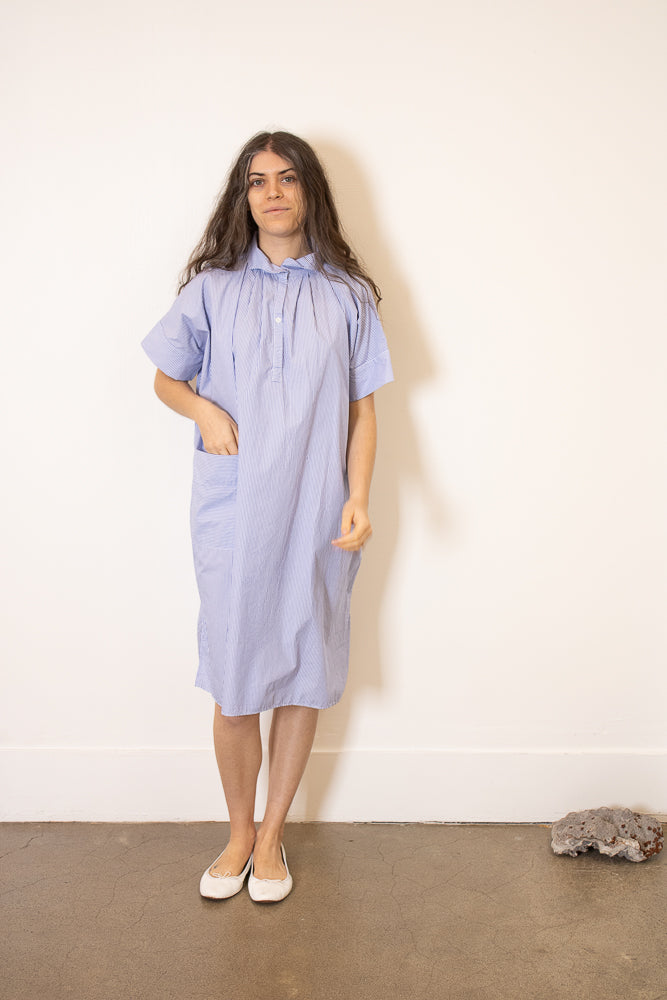 Gallego Desportes Shirt Dress in Blue Stripes