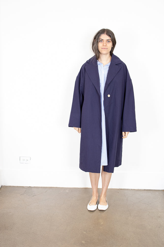 Gallego Desportes Long Coat in Navy