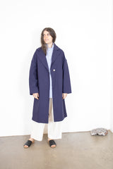 Gallego Desportes Long Coat in Navy