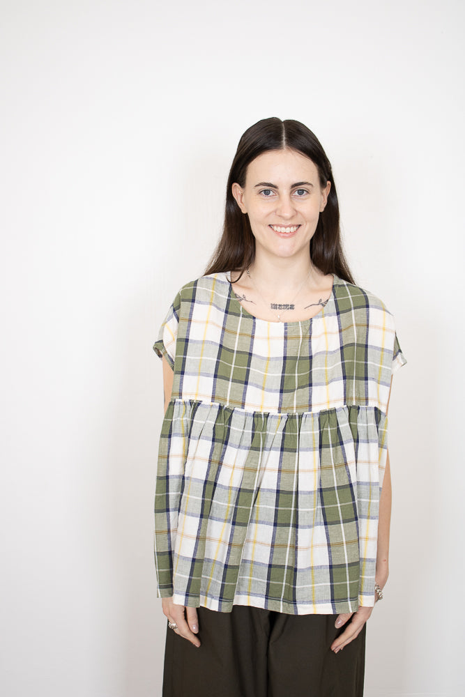 Gallego Desportes Top in Green Plaid