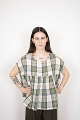 Gallego Desportes Top in Green Plaid