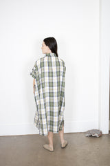 Gallego Desportes Shirt Dress in Green Plaid